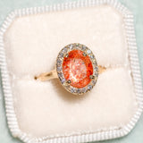 Sunstone Halo Diamond Ring