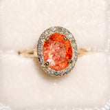 Sunstone Halo Diamond Ring