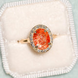 Sunstone Halo Diamond Ring