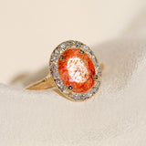 Sunstone Halo Diamond Ring