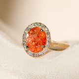 Sunstone Halo Diamond Ring