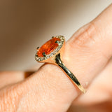 Sunstone Halo Diamond Ring