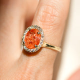 Sunstone Halo Diamond Ring