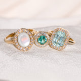 Pearl Halo Diamond Ring
