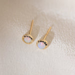 Pair of gold Heirloom Stud earrings with opal stones