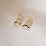Pair of gold Heirloom Stud earrings with opal stones
