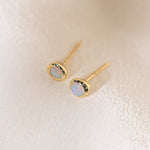 Pair of gold Heirloom Stud earrings with opal stones
