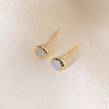 Pair of gold Heirloom Stud earrings with opal stones