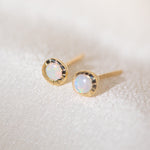 Pair of gold Heirloom Stud earrings with opal stones