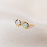 Pair of gold Heirloom Stud earrings with opal stones
