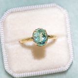 Ethereal Tourmaline Hidden Halo Ring