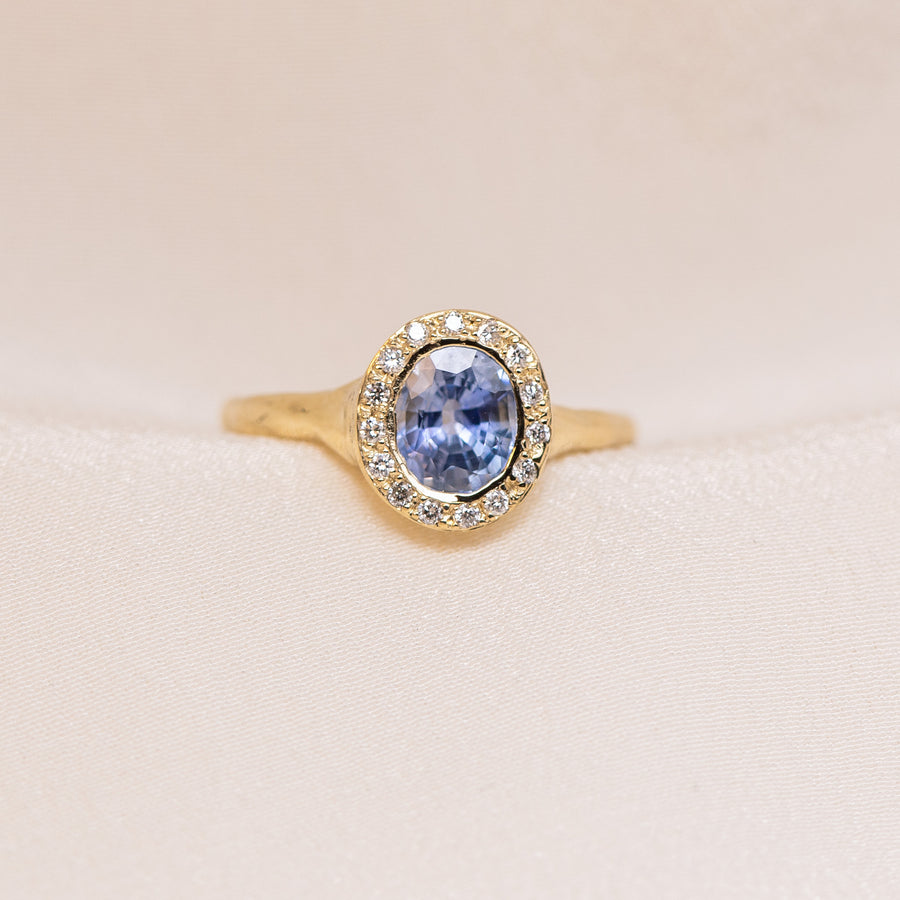 Periwinkle Halo Ring