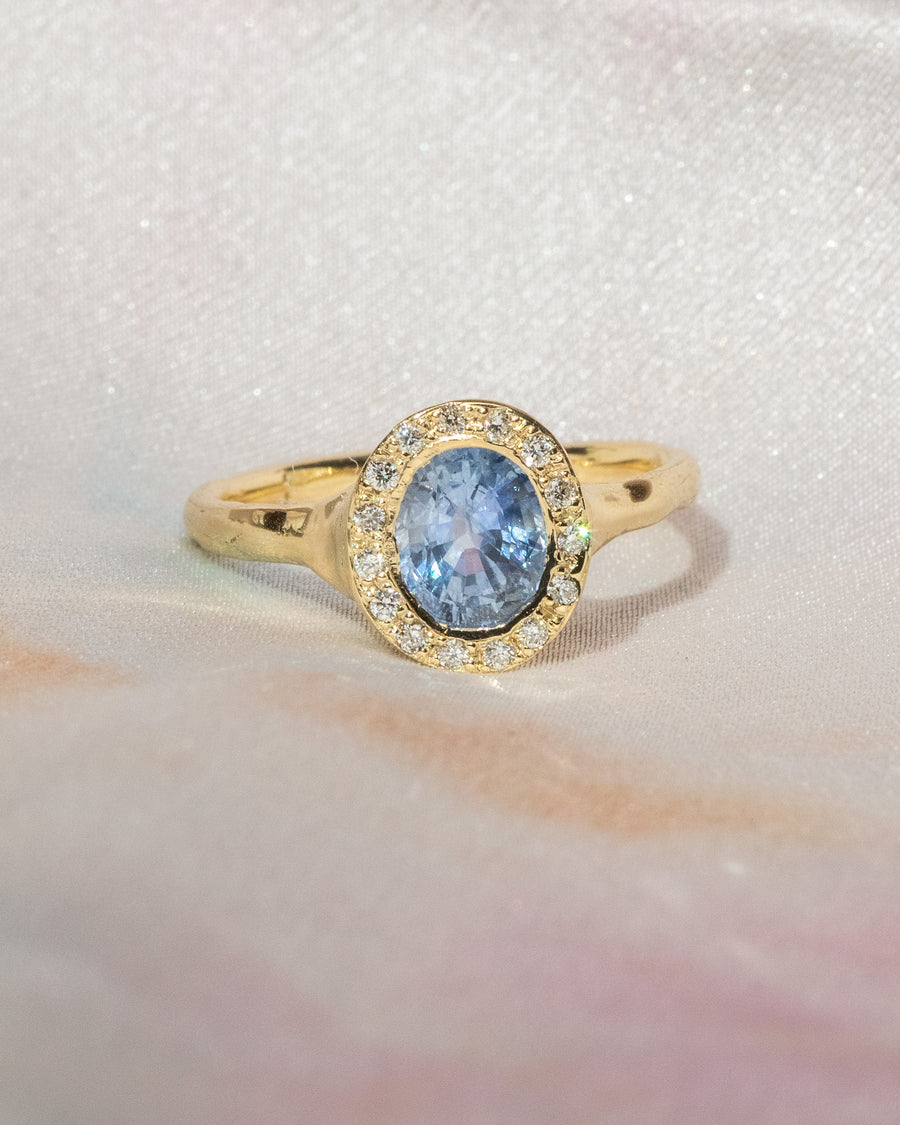 Periwinkle Halo Ring