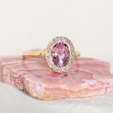 Pink Tourmaline Halo Ring