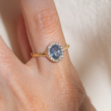 Lilac Sapphire Halo Ring