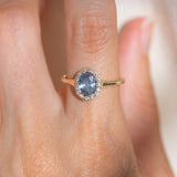 Lilac Sapphire Halo Ring