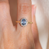 Lilac Sapphire Halo Ring