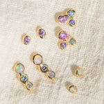 An Array of 14kt Gold Studs: Baby Heirloom Studs, Valentina Studs and Droplette Studs