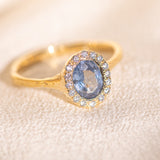 Lilac Sapphire Halo Ring