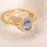 Lilac Sapphire Halo Ring