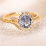 Lilac Sapphire Halo Ring