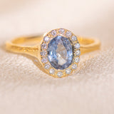 Lilac Sapphire Halo Ring