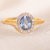 Lilac Sapphire Halo Ring