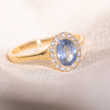 Lilac Sapphire Halo Ring