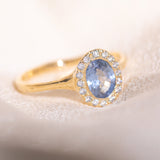 Lilac Sapphire Halo Ring