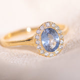 Lilac Sapphire Halo Ring