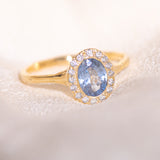 Lilac Sapphire Halo Ring