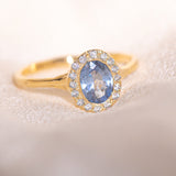 Lilac Sapphire Halo Ring