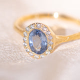 Lilac Sapphire Halo Ring