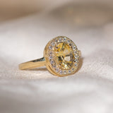 Le Beurre Sapphire Halo Ring