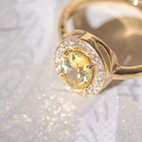 Le Beurre Sapphire Halo Ring