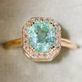 Nigerian Emerald Halo Ring