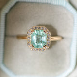 Nigerian Emerald Halo Ring