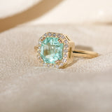 Nigerian Emerald Halo Ring