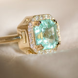 Nigerian Emerald Halo Ring