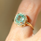 Nigerian Emerald Halo Ring