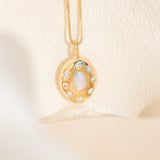 Opal Halo Pendant