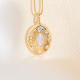 Opal Halo Pendant