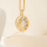 Opal Halo Pendant