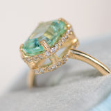 Nigerian Emerald Hidden Halo Ring