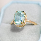 Nigerian Emerald Hidden Halo Ring