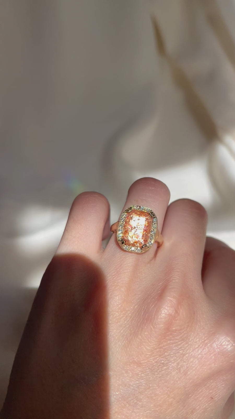 Soleil Sunstone Diamond Ring