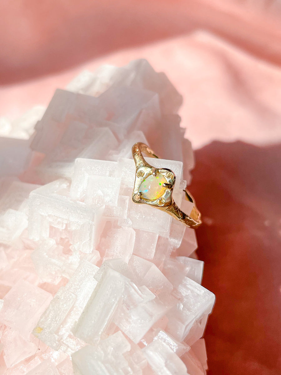 Cosmic Confetti Opal Pyramid Ring