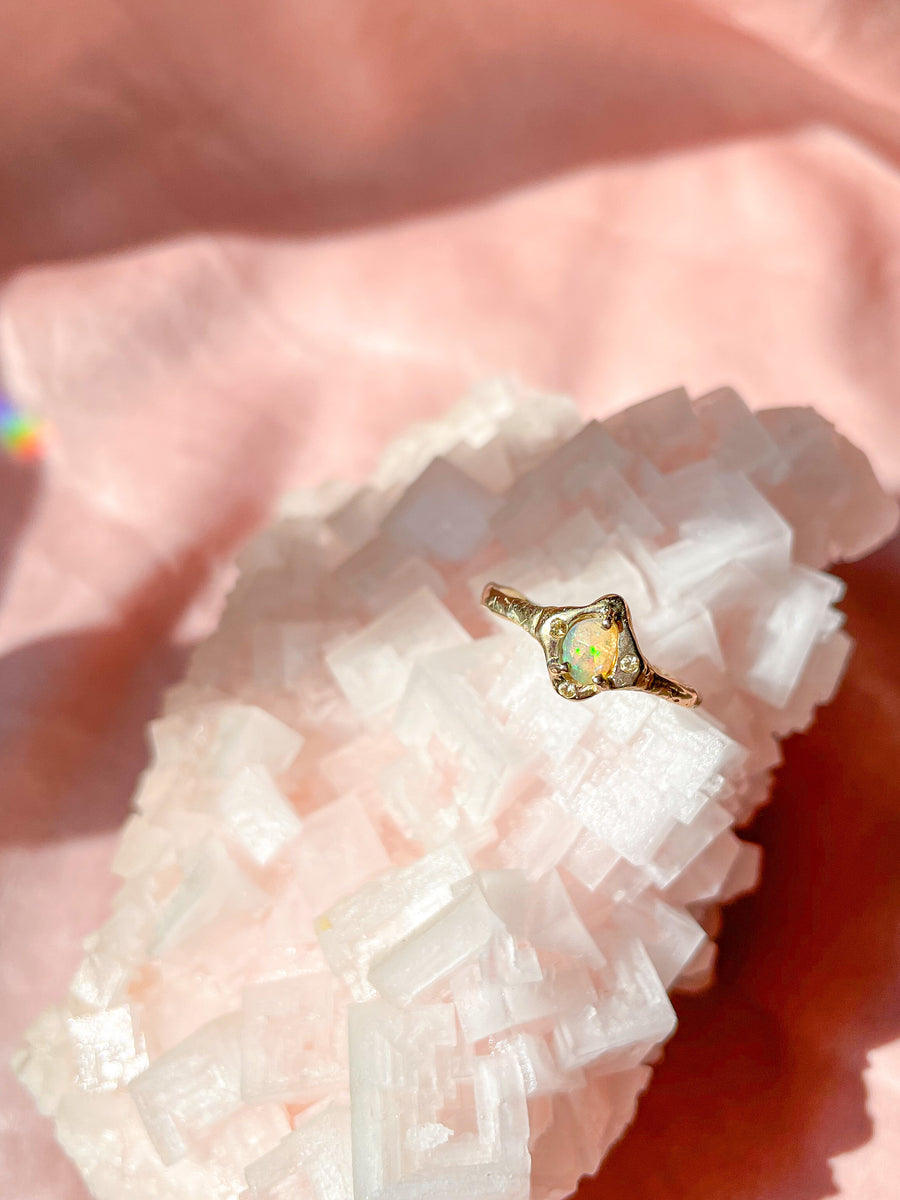 Cosmic Confetti Opal Pyramid Ring