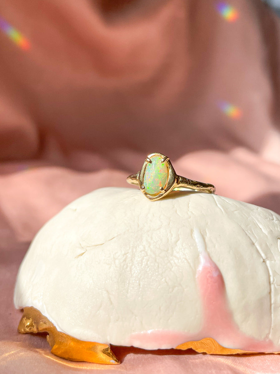 Opal Solitaire Ring V