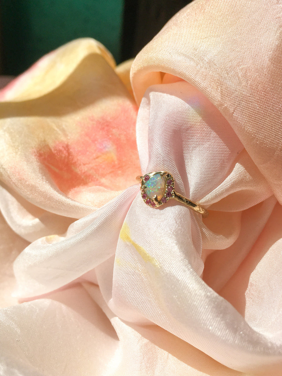 Cosmic Confetti Pink Opal Ring